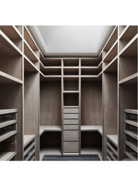 П-образная гардеробная комната в классическом стиле Кострома