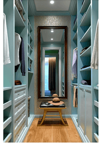 Параллельная гардеробная комната с большим зеркалом Кострома
